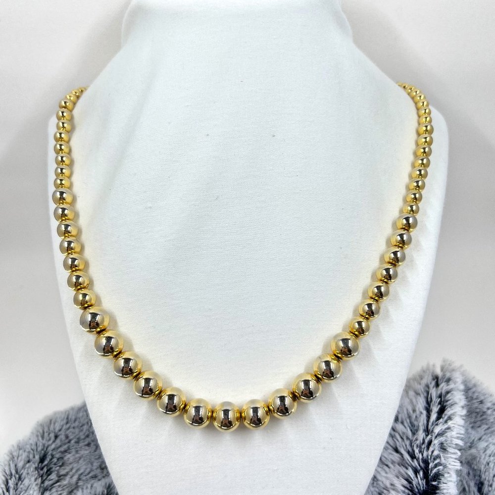 Gold Tone Graduated Beaded 22” Necklace